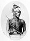 India: 'Marauding Tribe: Rengma Naga, Assam'. Early British colonial photograph, 1860s