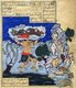 Iran / Persia: The Div Akvan throws Rustam into the sea. From a 16th-17th century Persian Shahnameh